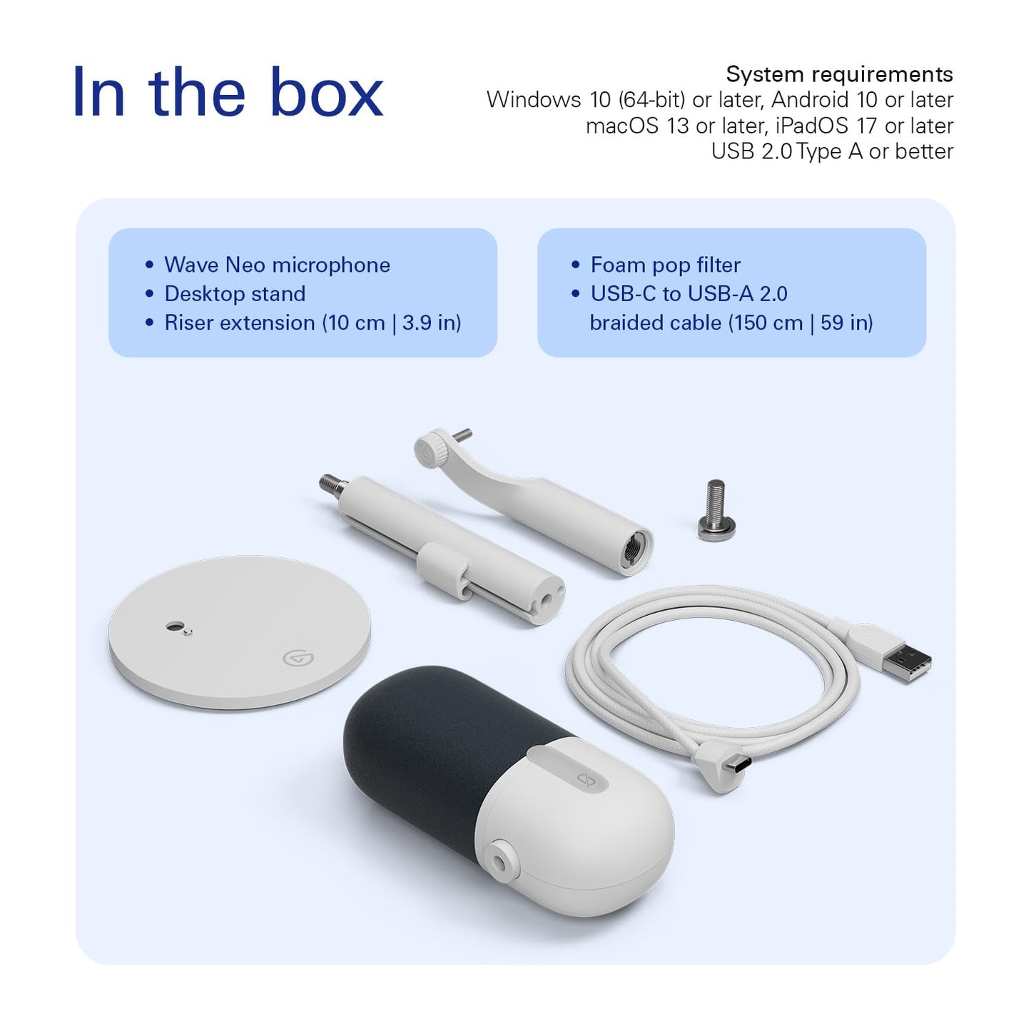 Elgato Wave Neo USB Condenser Microphone, Tap to Mute