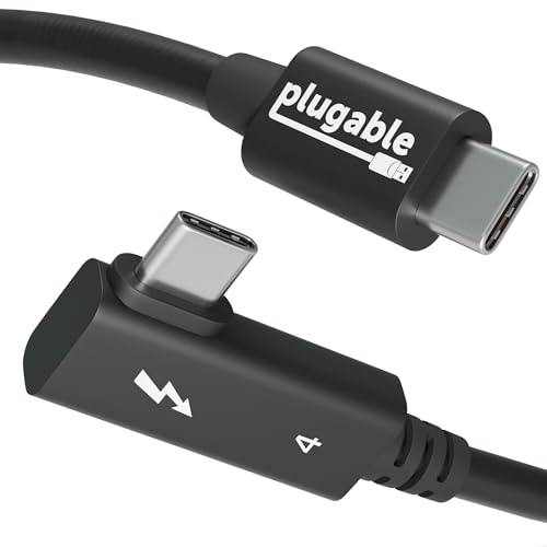 Right Angle Thunderbolt 4 USB-C Cable with 240W Charging and 40Gbps Data Transfer