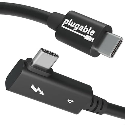Right Angle Thunderbolt 4 USB-C Cable with 240W Charging and 40Gbps Data Transfer