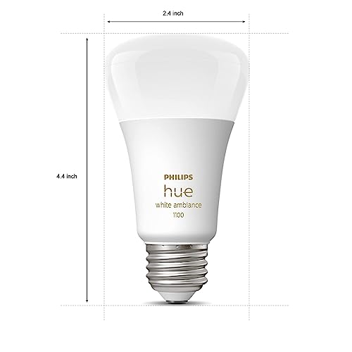 Philips Hue Smart Light Starter Kit - Includes (1) Bridge and (4) 75W A19 E26 LED Smart White and Color Ambiance Bulbs - Control with App - Compatible with Alexa, Google Assistant, and Apple HomeKit