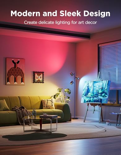 Govee Tree Floor Lamp Compatible with Matter, 3 Rotatable Lights with LuminBlend Technology, Standing Lamp with 64 Dynamic Scenes, Music Sync, Ideal Floor Lamp for Living Room, Bedroom, Office