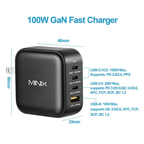 100W 4-Port GaN USB-C Charger with Fast Charging Support