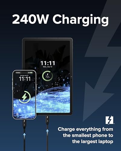 Thunderbolt 5 USB-C Cable with 240W Charging and 80Gbps Speed