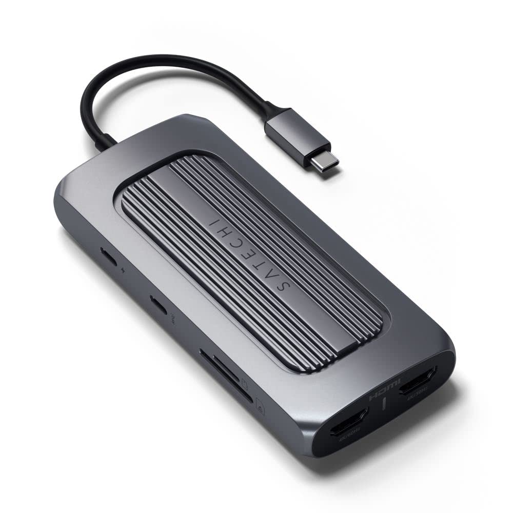 USB-C Multiport Hub with Dual 4K HDMI, 100W PD Charging and Ethernet Support