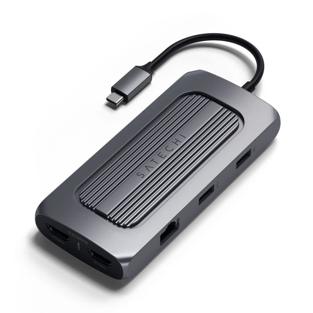USB-C Multiport Hub with Dual 4K HDMI, 100W PD Charging and Ethernet Support