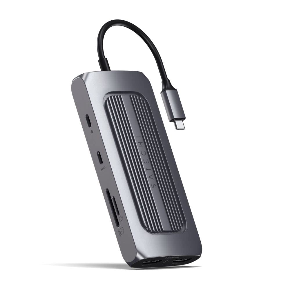 USB-C Multiport Hub with Dual 4K HDMI, 100W PD Charging and Ethernet Support