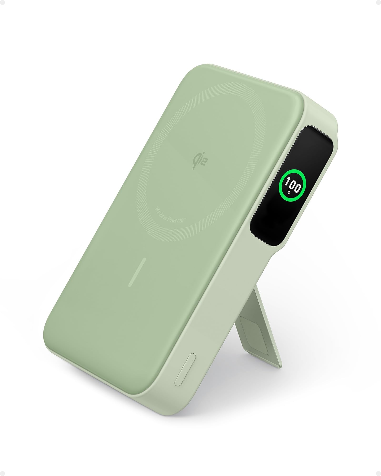 10000mAh Qi2 Wireless Power Bank with Smart Display and Foldable Stand