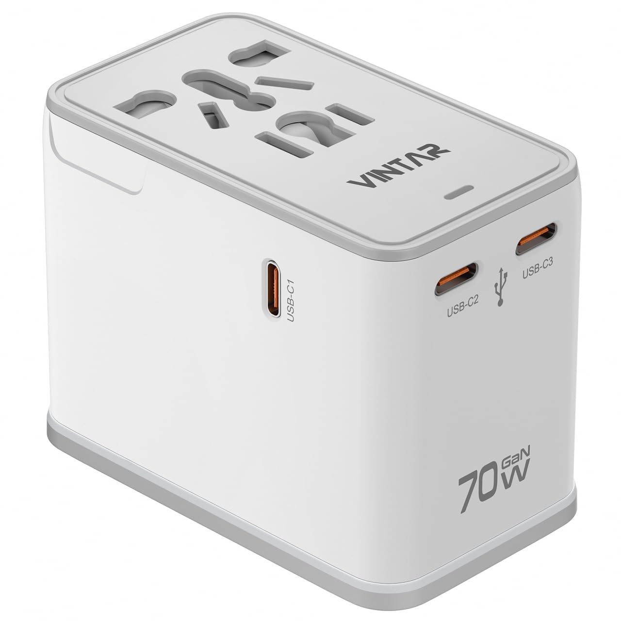 Universal Travel Adapter with 3 USB-C Ports, 2 USB Ports and Worldwide Compatibility