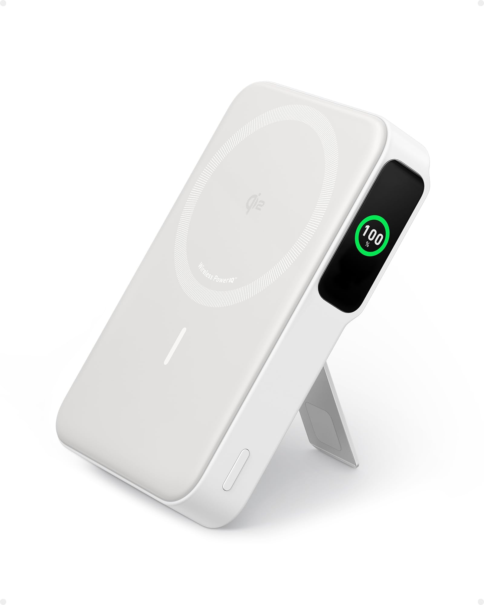 10000mAh Qi2 Wireless Power Bank with Smart Display and Foldable Stand