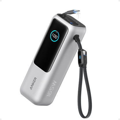 25000mAh 100W USB-C Laptop Power Bank with Built-In Cables