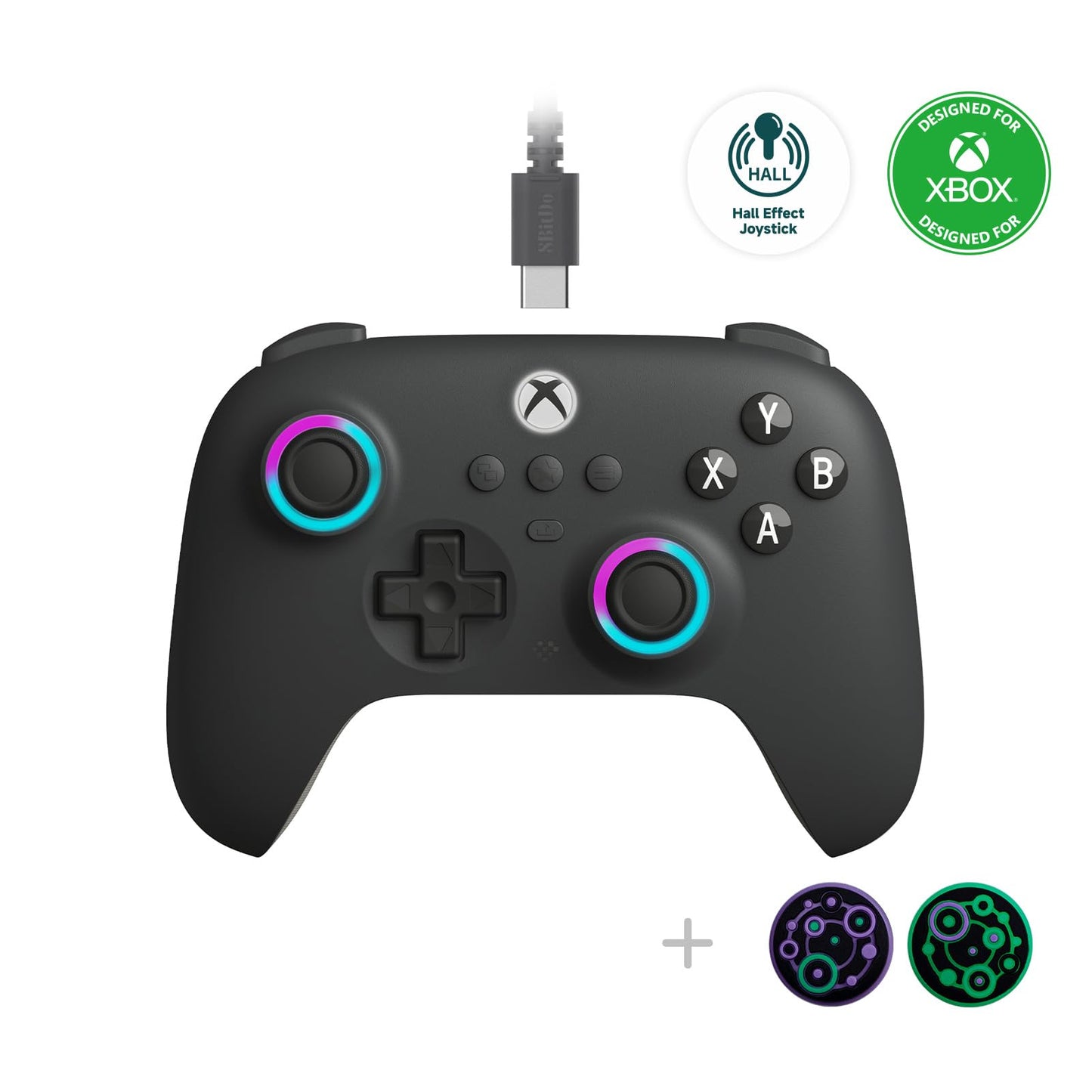Wired Gaming Controller with Hall Effect Joysticks, Hall Triggers and RGB Lighting