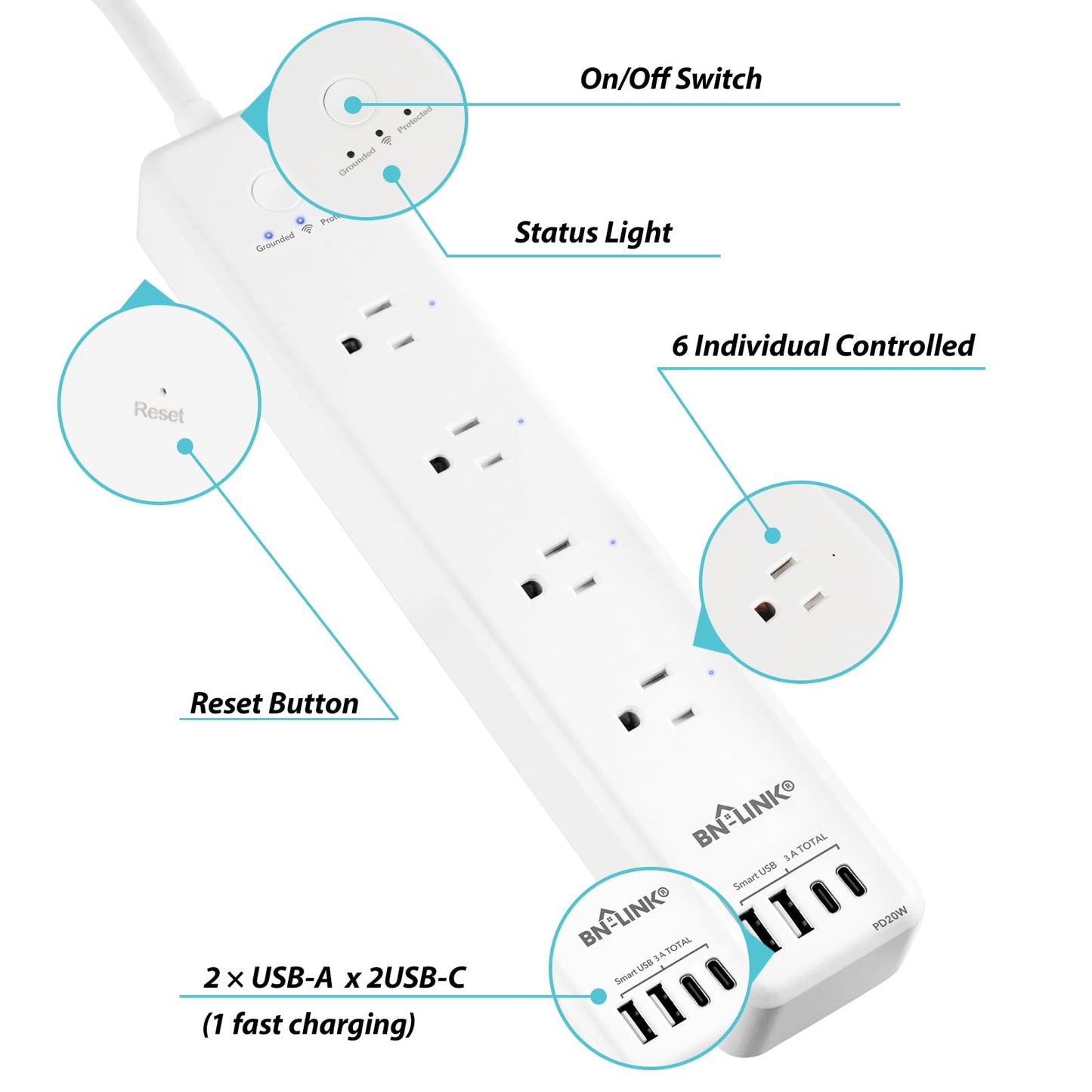 BN LINK Smart Plug Power Strip