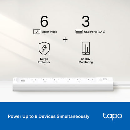 Smart Wi-Fi Power Strip with Energy Monitoring, Surge Protection and USB Ports
