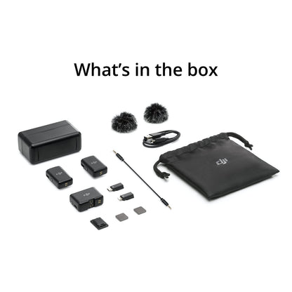 Wireless Lavalier Microphone System with 2 Transmitters, Receiver and Charging Case