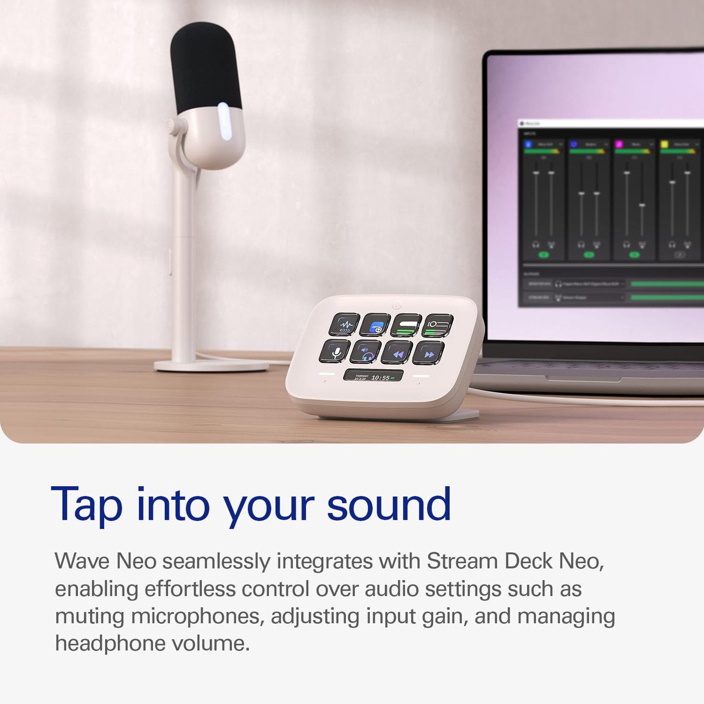Elgato Wave Neo USB Condenser Microphone, Tap to Mute