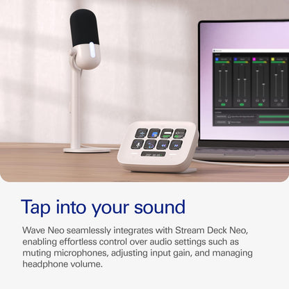Elgato Wave Neo USB Condenser Microphone, Tap to Mute