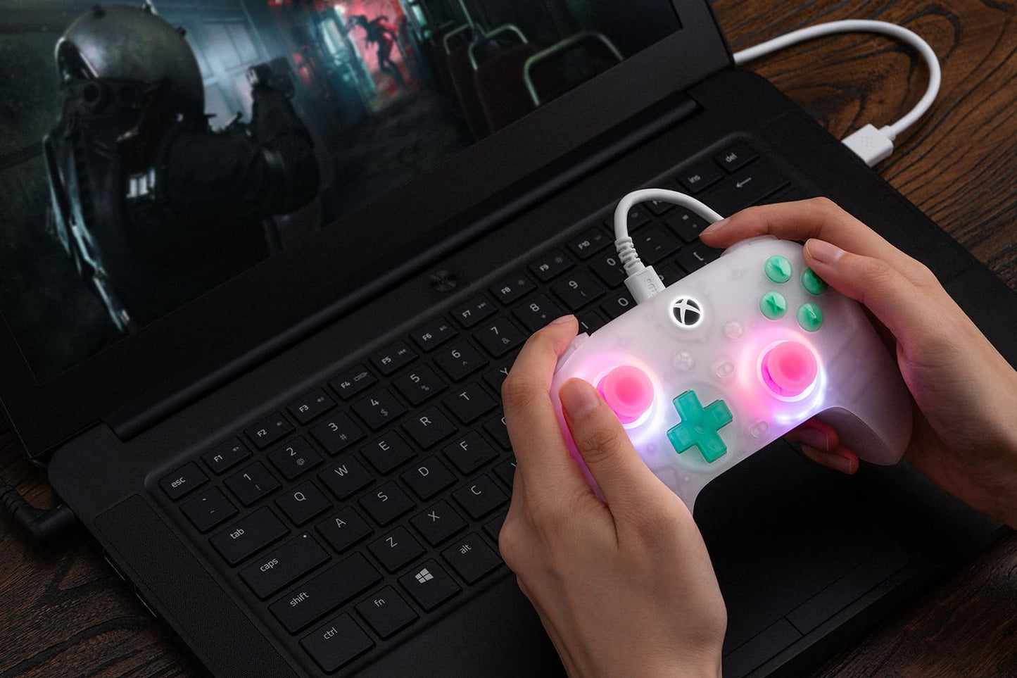 Wired Gaming Controller with Hall Effect Joysticks, Triggers and RGB Lighting
