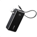 10000mAh 30W Portable Power Bank with Built-In USB-C Cable and Plug