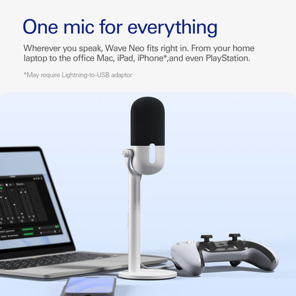 Elgato Wave Neo USB Condenser Microphone, Tap to Mute