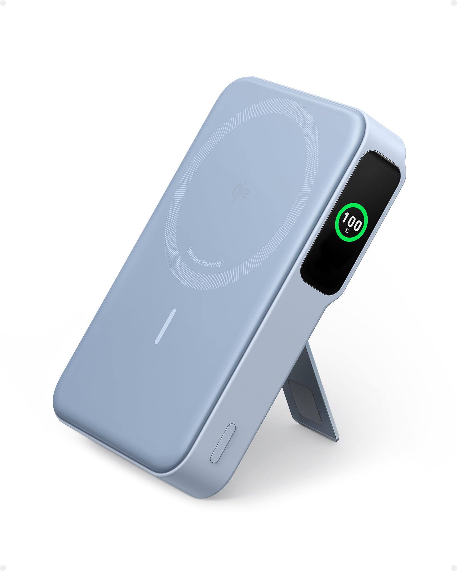 10000mAh Qi2 Wireless Power Bank with Smart Display and Foldable Stand