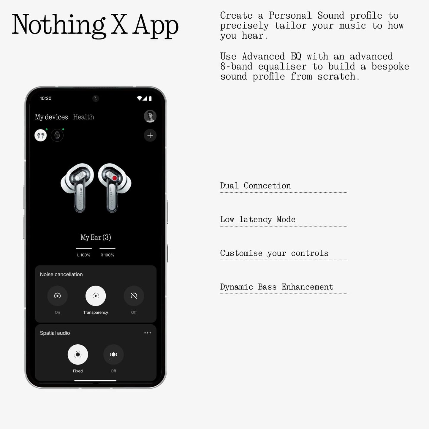 Nothing Ear (3) Wireless Earbuds with Hybrid ANC and Hi-Res Audio