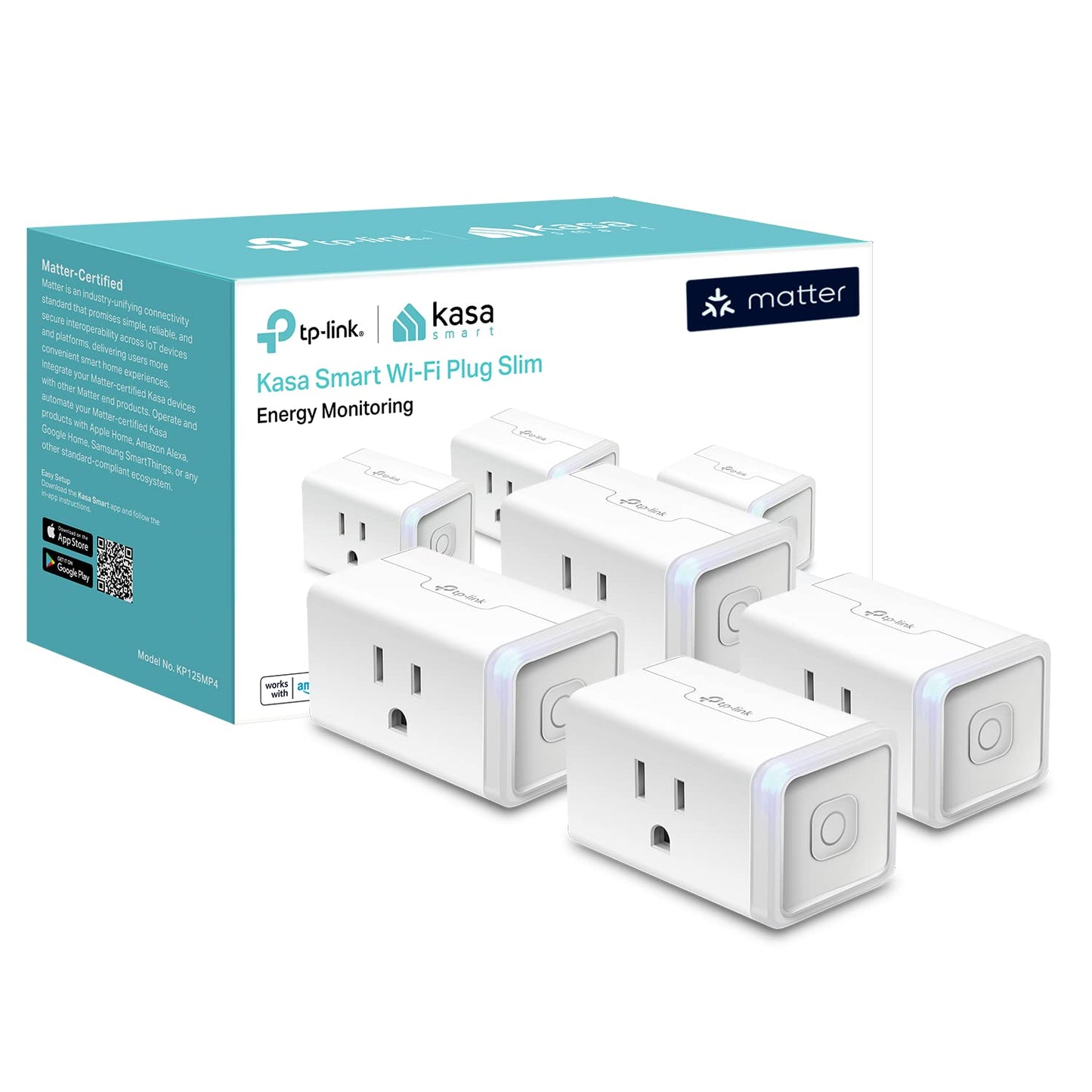 Smart Wi-Fi Plug with Energy Monitoring, Matter Support and Voice Control