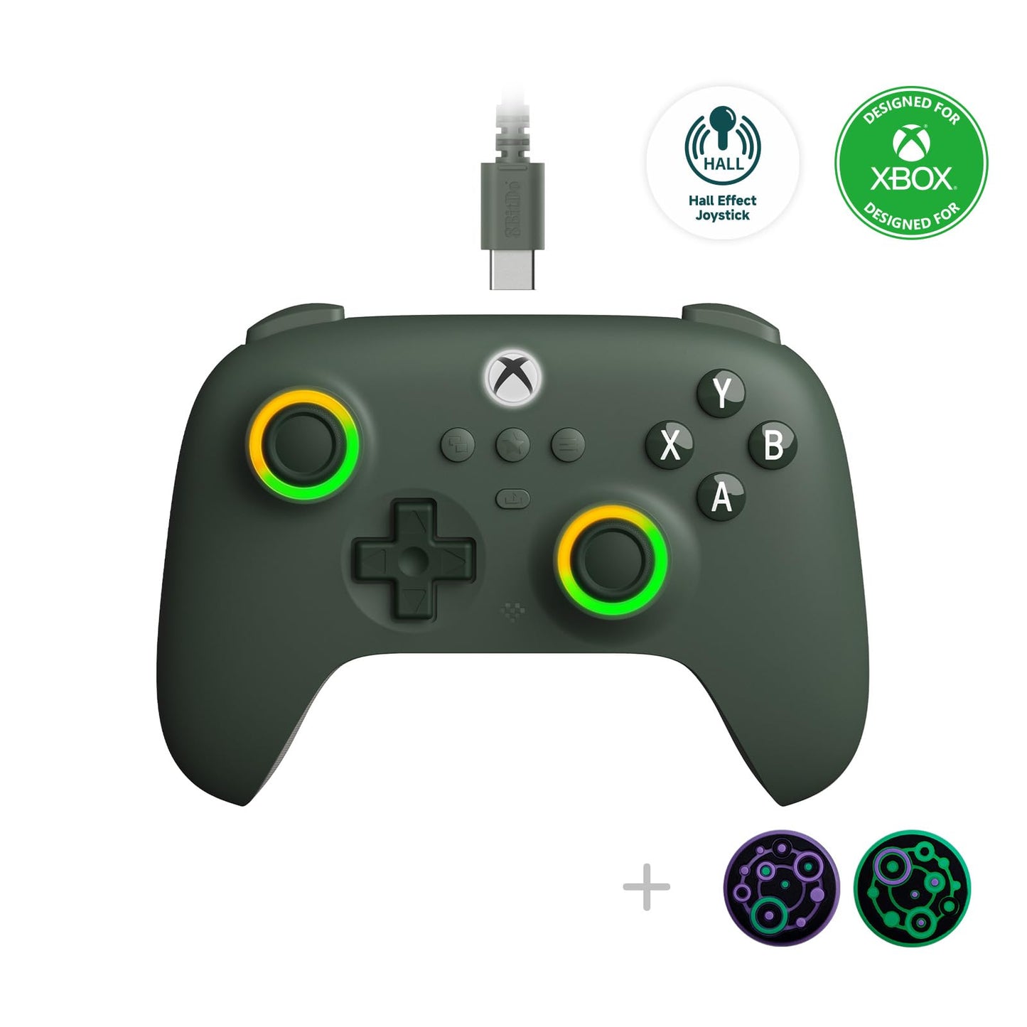 Wired Gaming Controller with Hall Effect Joysticks, Hall Triggers and RGB Lighting