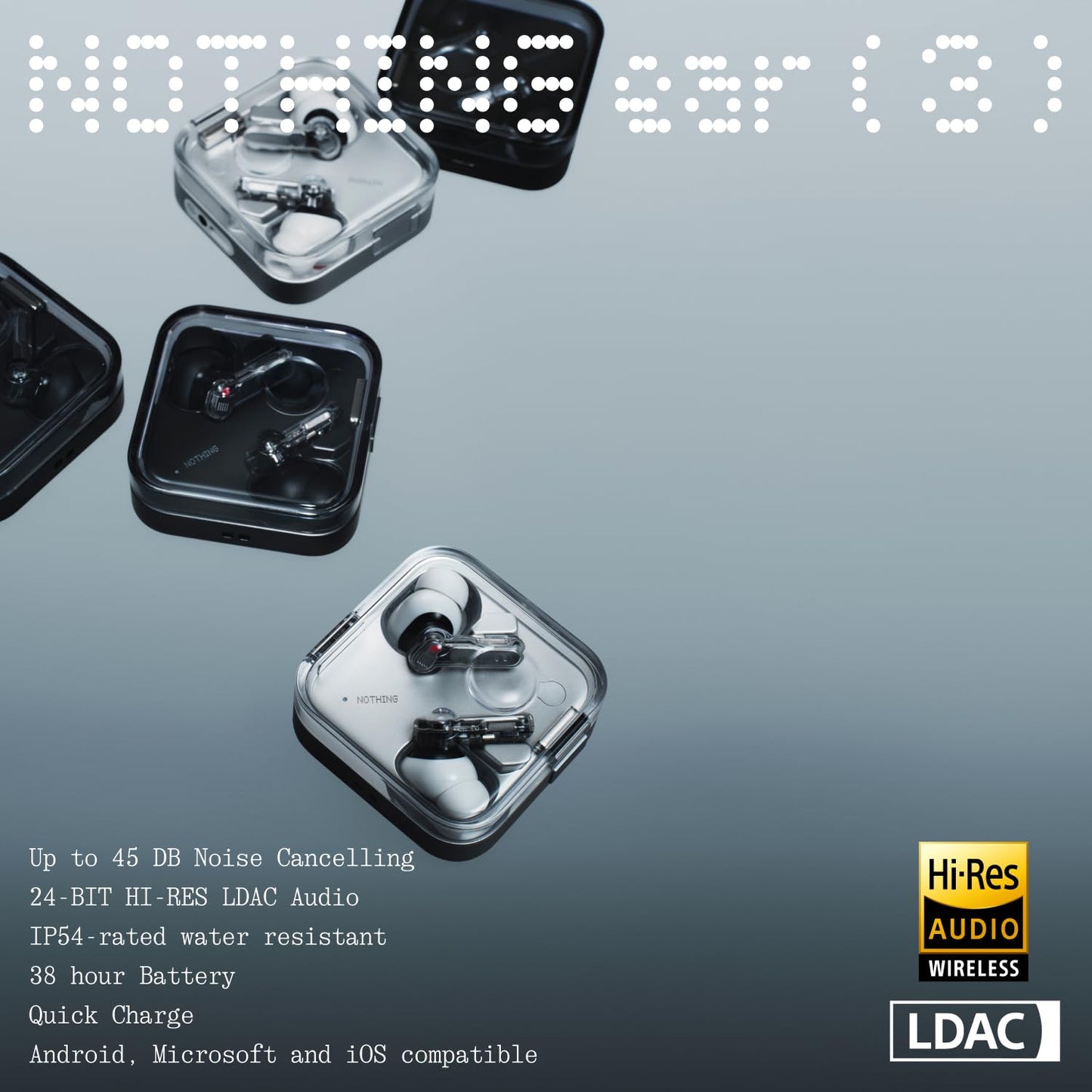 Nothing Ear (3) Wireless Earbuds with Hybrid ANC and Hi-Res Audio