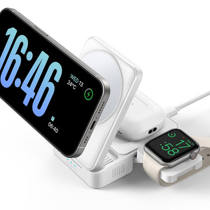 Foldable 3-in-1 Magnetic Wireless Charging Station with Cooling Support