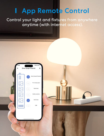 Smart Wi-Fi Power Strip with 4 Outlets, USB Ports and Voice Control Support