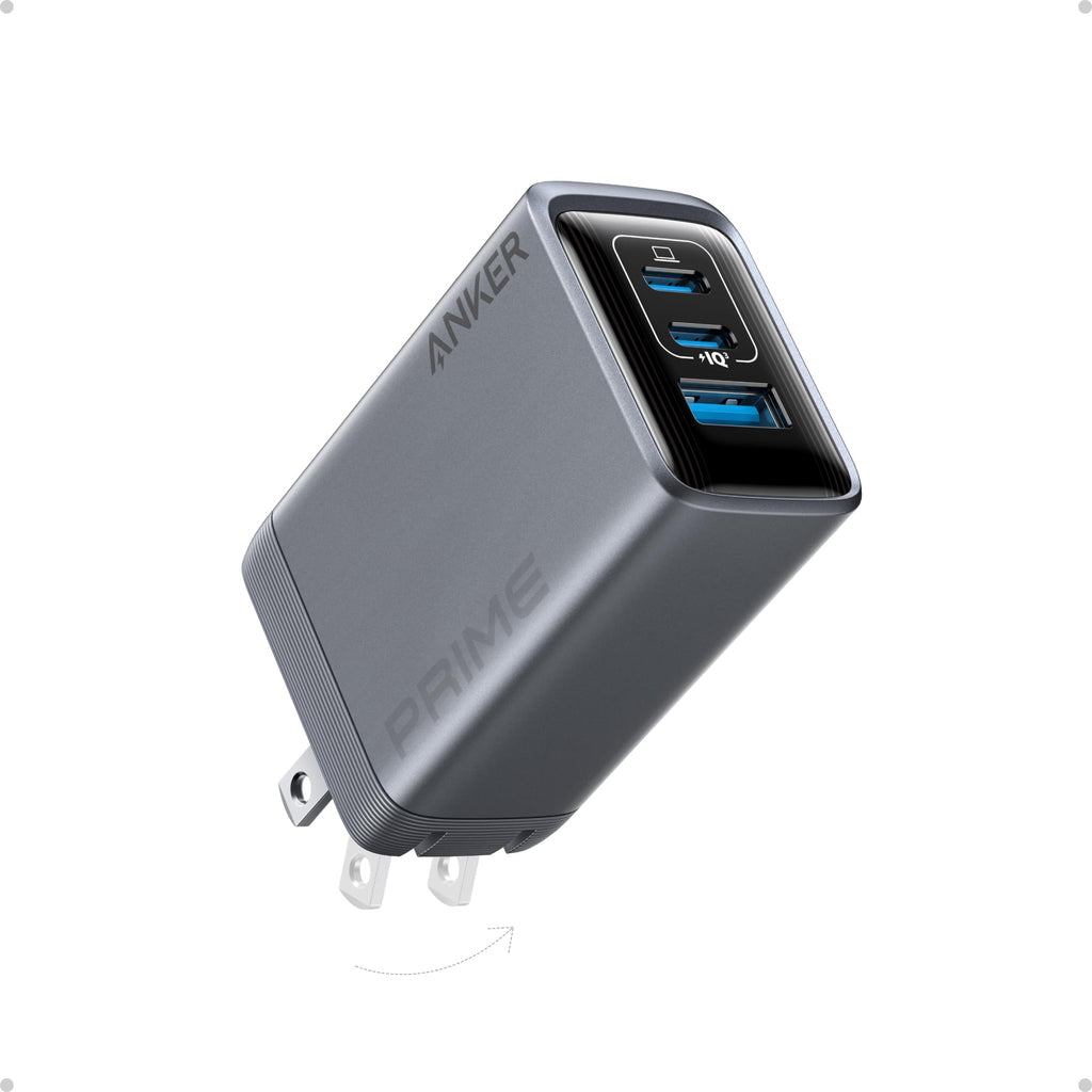 Anker Prime 100W 3-Port GaN USB C Charger Block, Fast Foldable Wall Charger