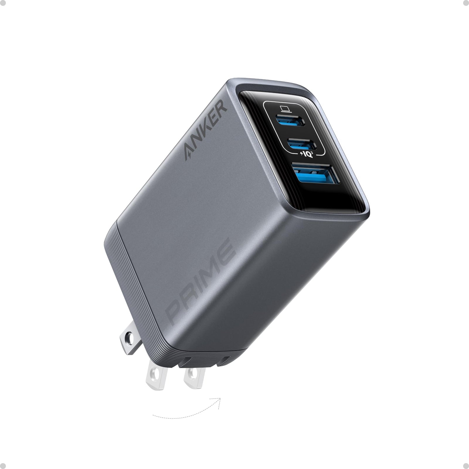 Anker Prime 100W 3-Port GaN USB C Charger Block, Fast Foldable Wall Charger