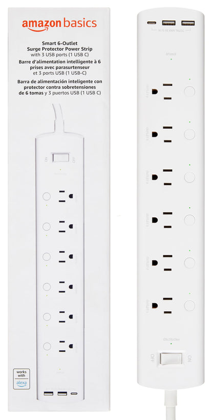 Smart Wi-Fi Power Strip with App Control and Multiple Outlets