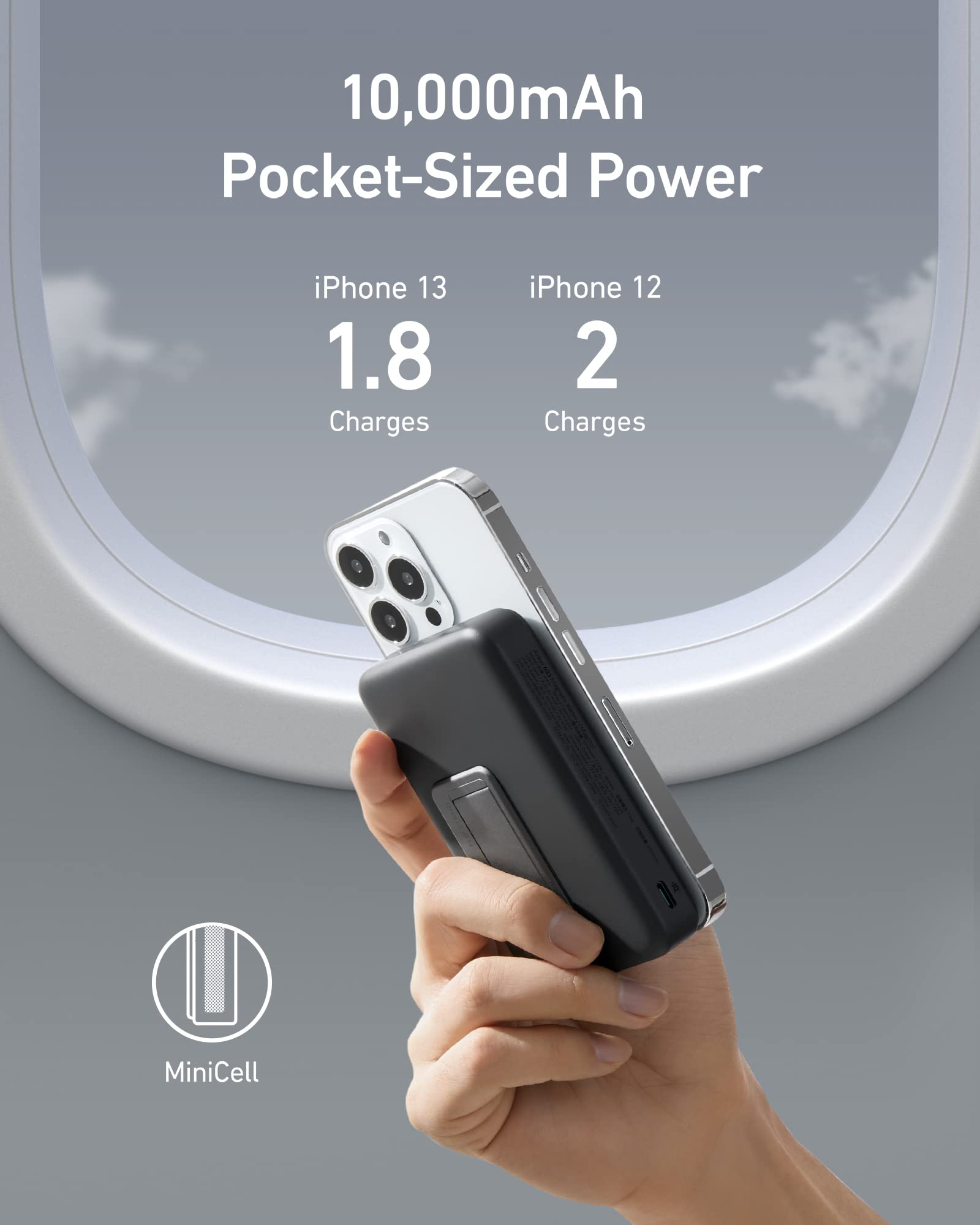 10000mAh Magnetic Power Bank with 20W USB-C Charging Stand