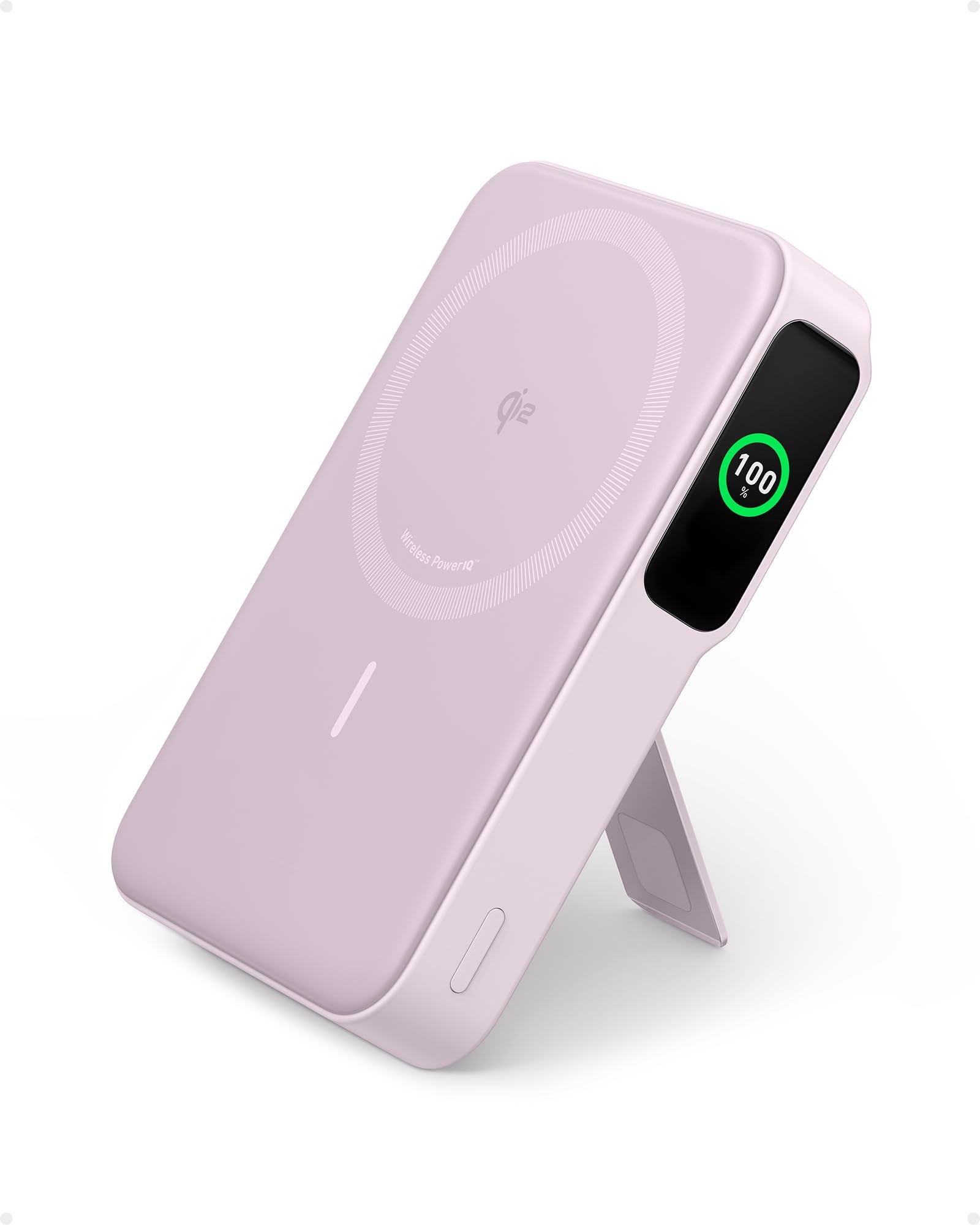 10000mAh Qi2 Wireless Power Bank with Smart Display and Foldable Stand
