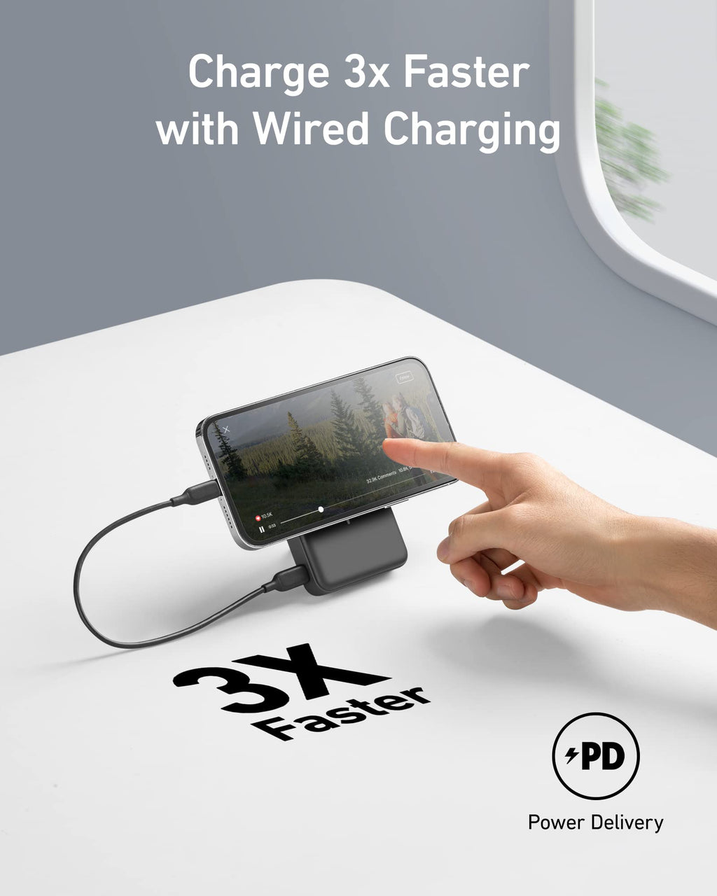 10000mAh Magnetic Power Bank with 20W USB-C Charging Stand