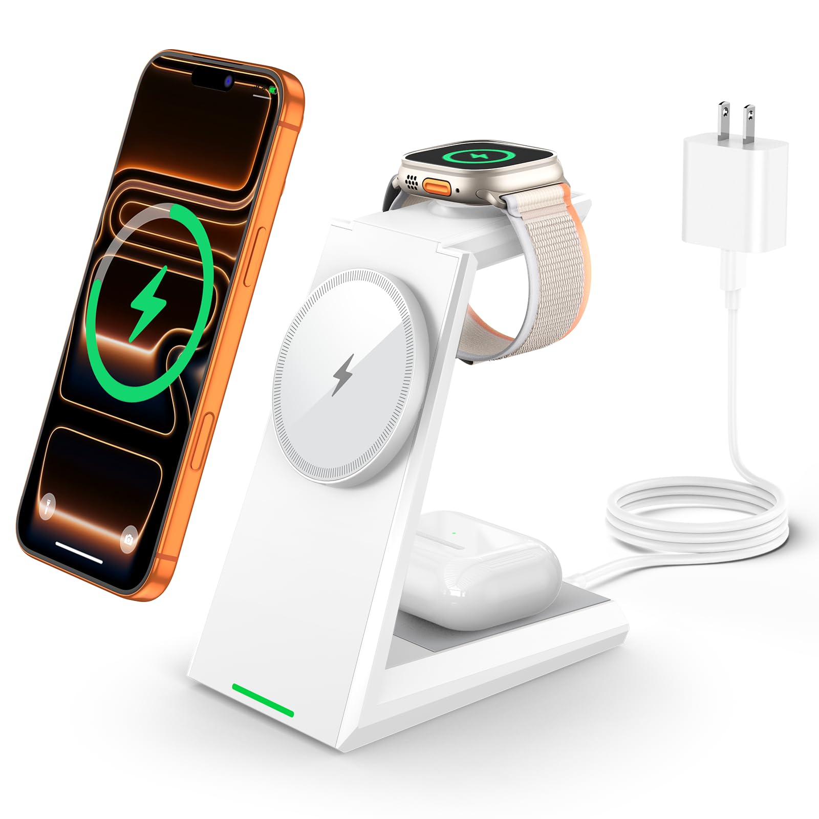 3-in-1 Magnetic Wireless Charging Station with 15W Fast Charging