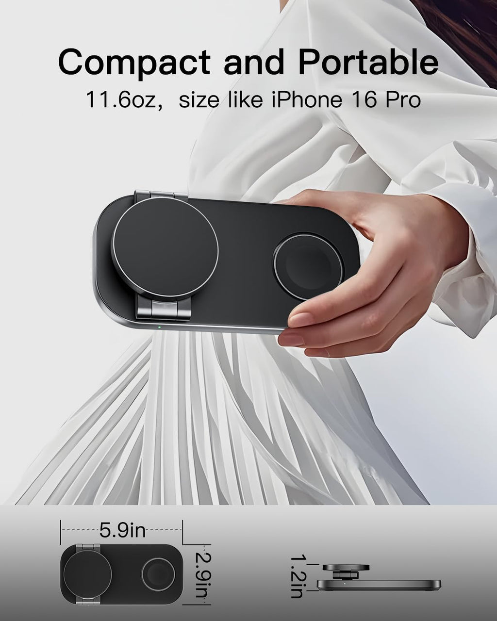 Foldable 3-in-1 Magnetic Wireless Charging Station for Apple Devices