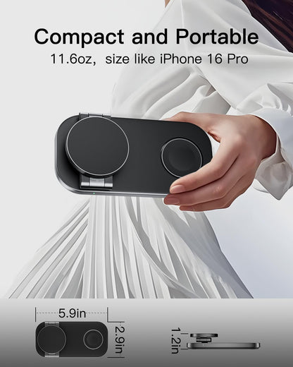 Foldable 3-in-1 Magnetic Wireless Charging Station for Apple Devices
