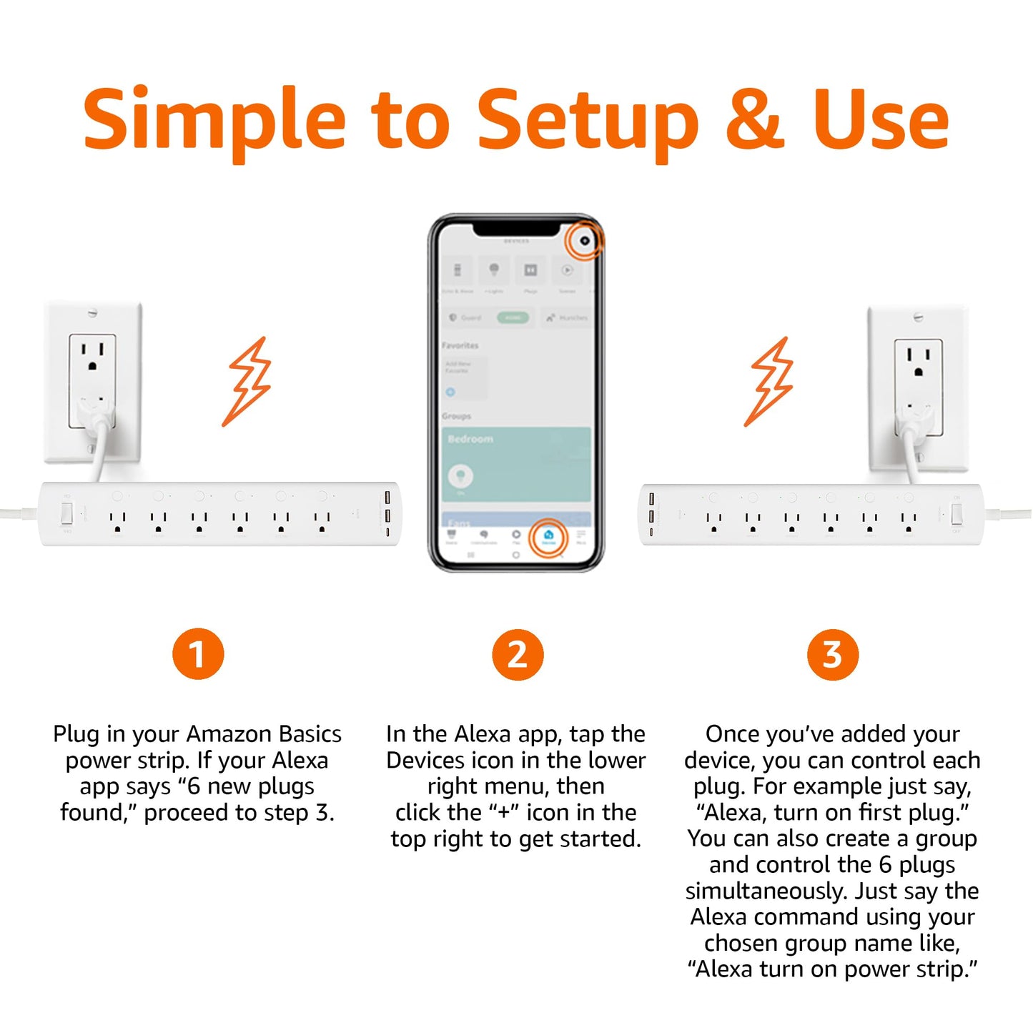 Smart Wi-Fi Power Strip with App Control and Multiple Outlets