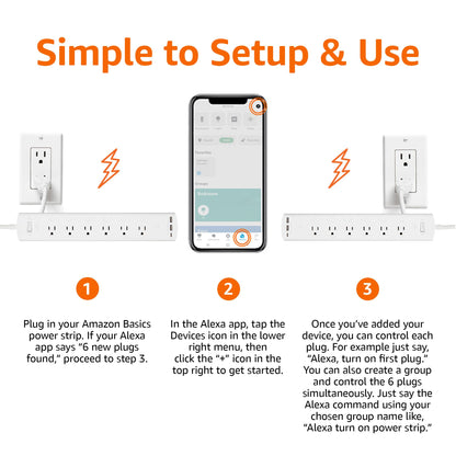 Smart Wi-Fi Power Strip with App Control and Multiple Outlets