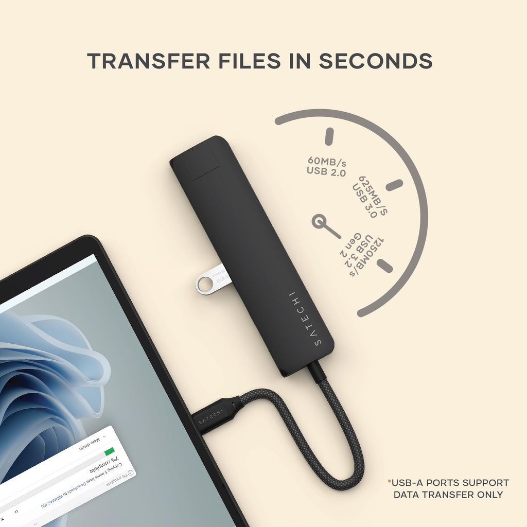 USB-C Slim Multiport Adapter with 4K HDMI, Ethernet and 60W PD Charging