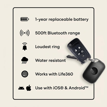 Bluetooth Tracker with Long Range Item Finder and Location Alerts for iOS & Android