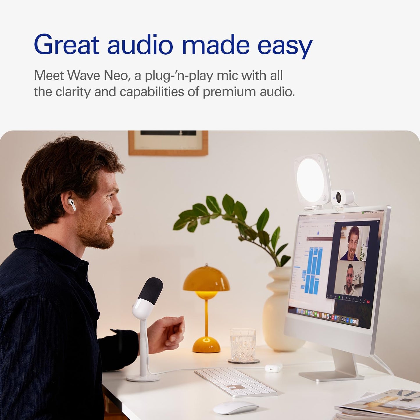 Elgato Wave Neo USB Condenser Microphone, Tap to Mute
