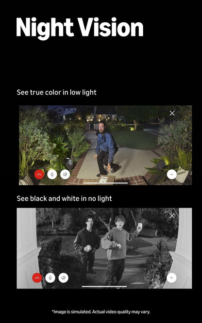 2K Battery Video Doorbell with Wide-Angle View, Night Vision and Enhanced Zoom