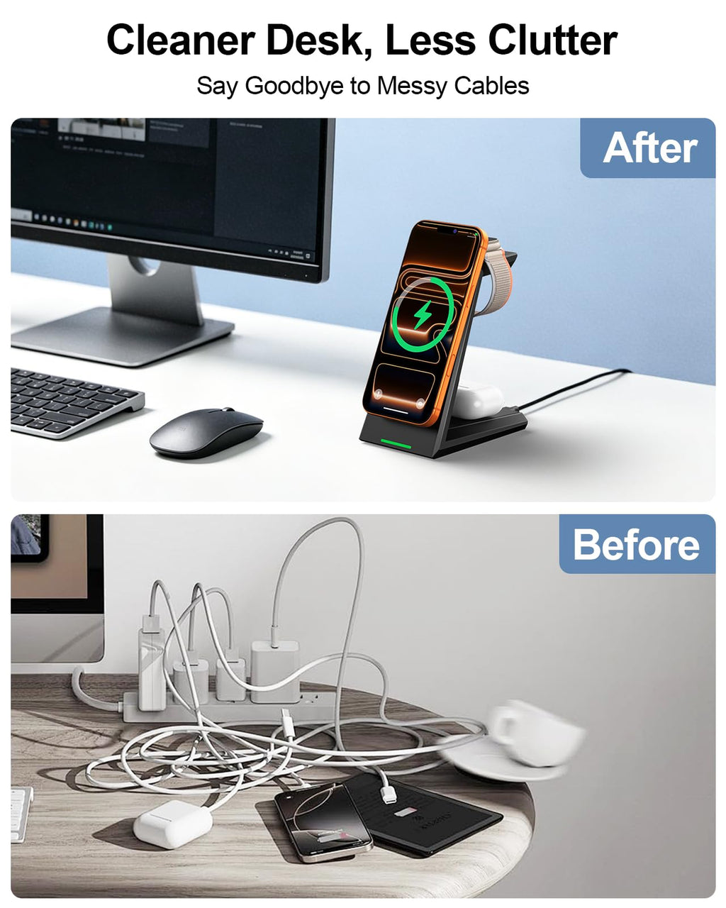 3-in-1 Magnetic Wireless Charging Station with 15W Fast Charging