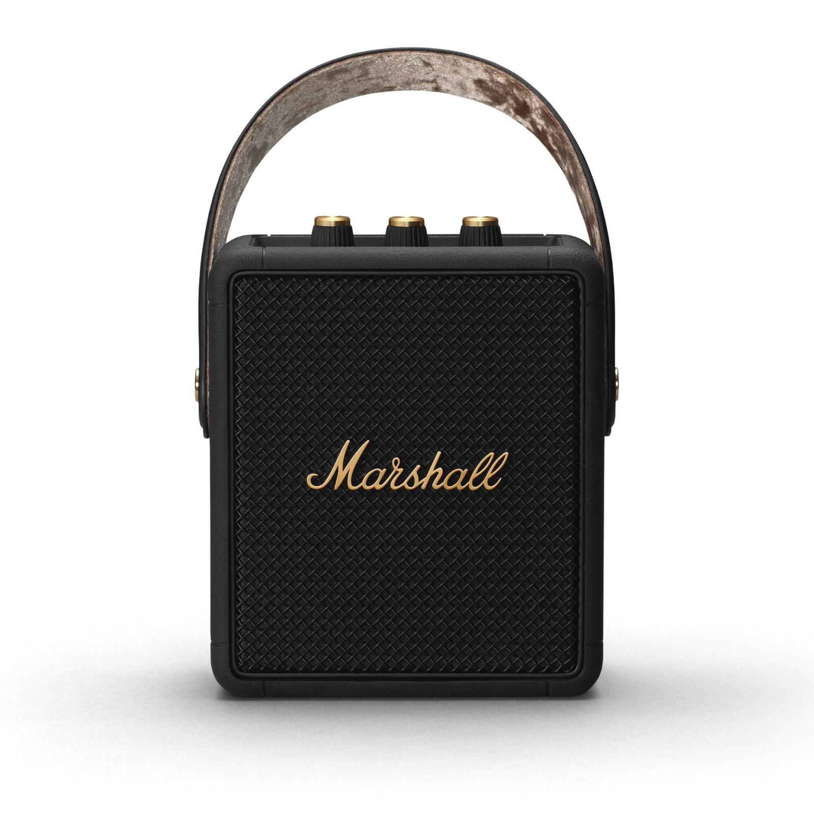 Marshall Stockwell II Portable Bluetooth Speaker, Black and Brass