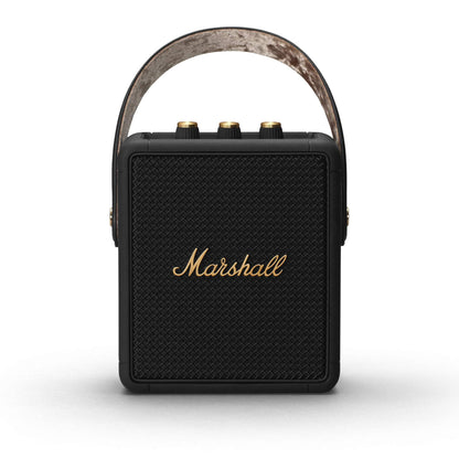 Marshall Stockwell II Portable Bluetooth Speaker, Black and Brass