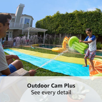 Ring Outdoor Cam Plus, Battery, White with Ring Indoor Cam (2nd Gen), White