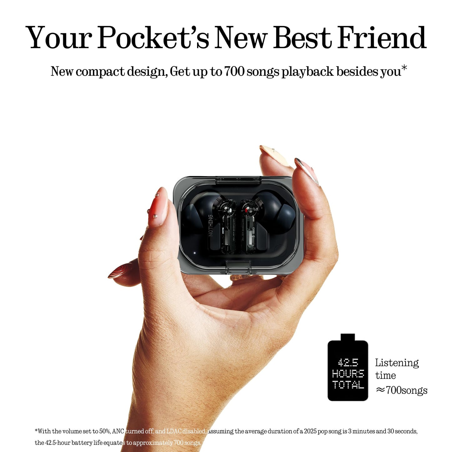 Wireless Earbuds with 45dB Hybrid Noise Cancelling and Hi-Res Audio